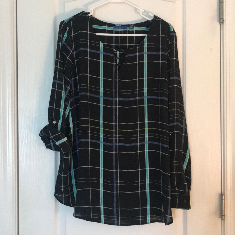 Black and blue blouse